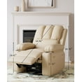 thumbnail image 7 of Leather Recliner Chair, Manual Recliner Chair with Arms and Back, Manual Single Sofa with Concealed Cup Holders and Side Pocket, 7 of 7