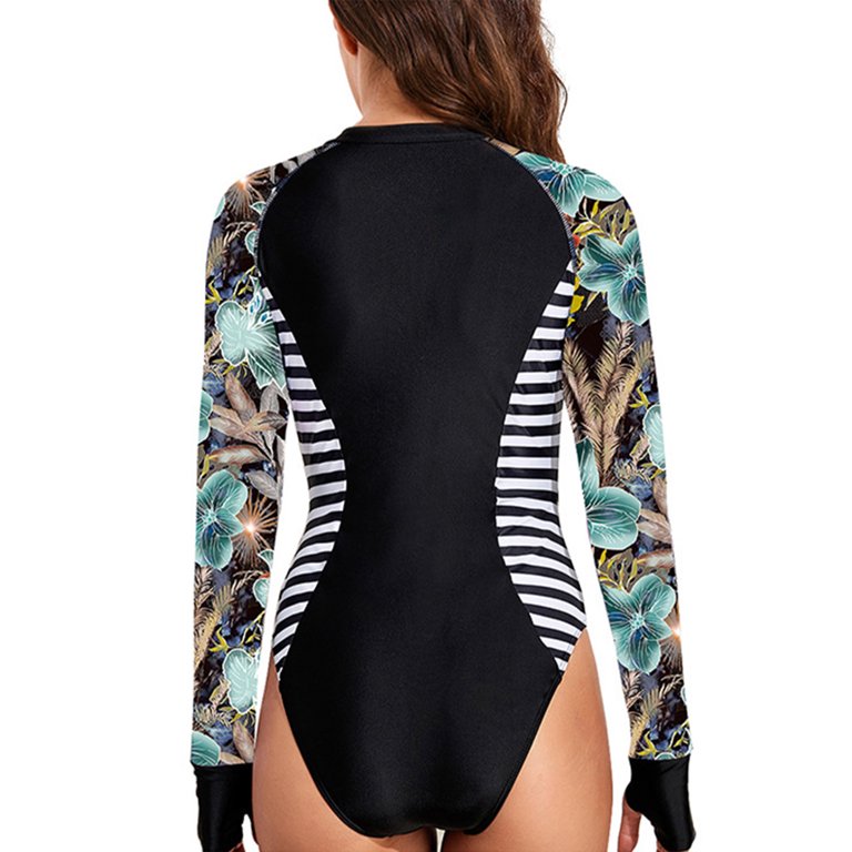 Innerwin Women Beachwear Long Sleeve Swimwear Rash Guard Quick Dry