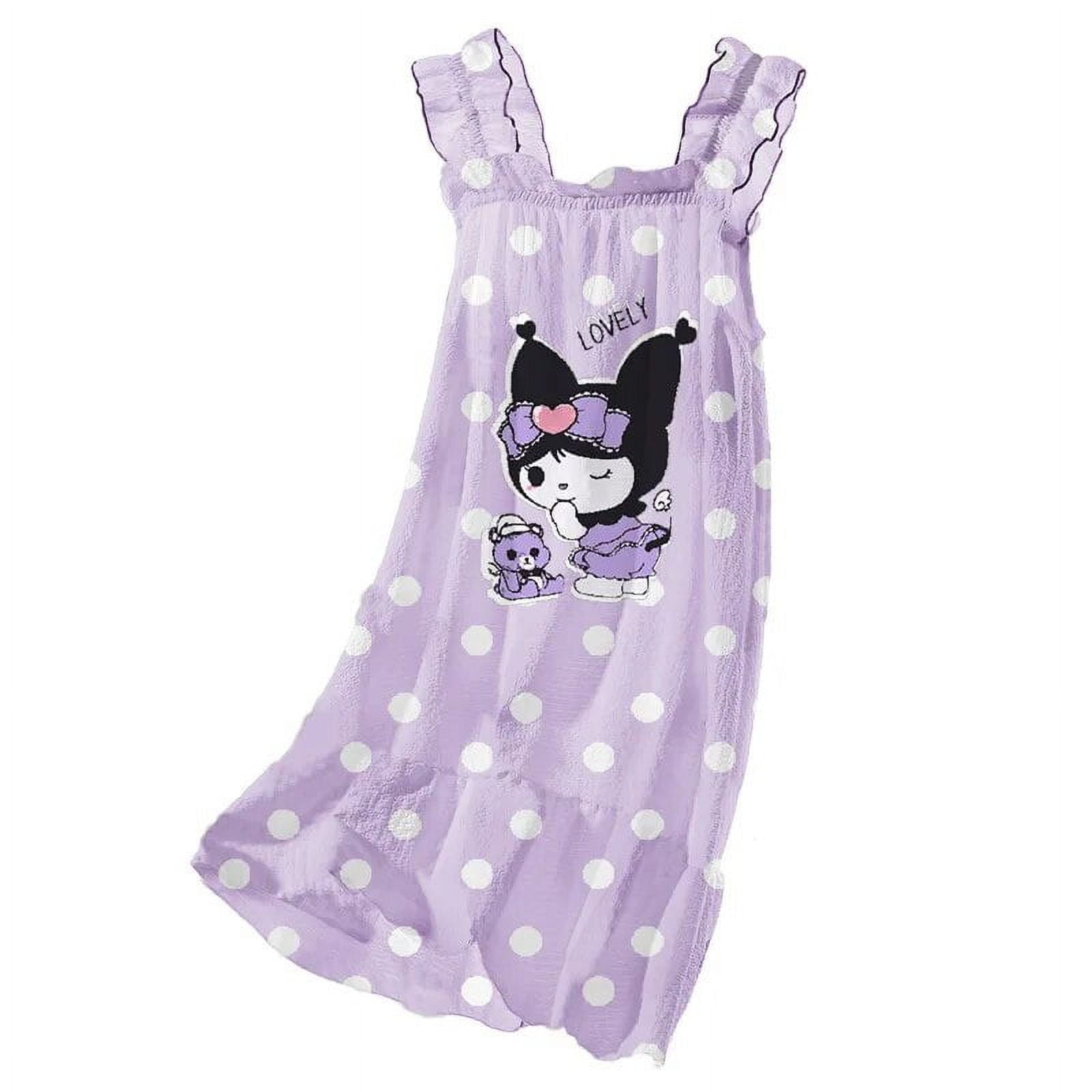 Summer Ice Silk Cotton Gauze Girls Nightgown Sleepwear Pajama Robe