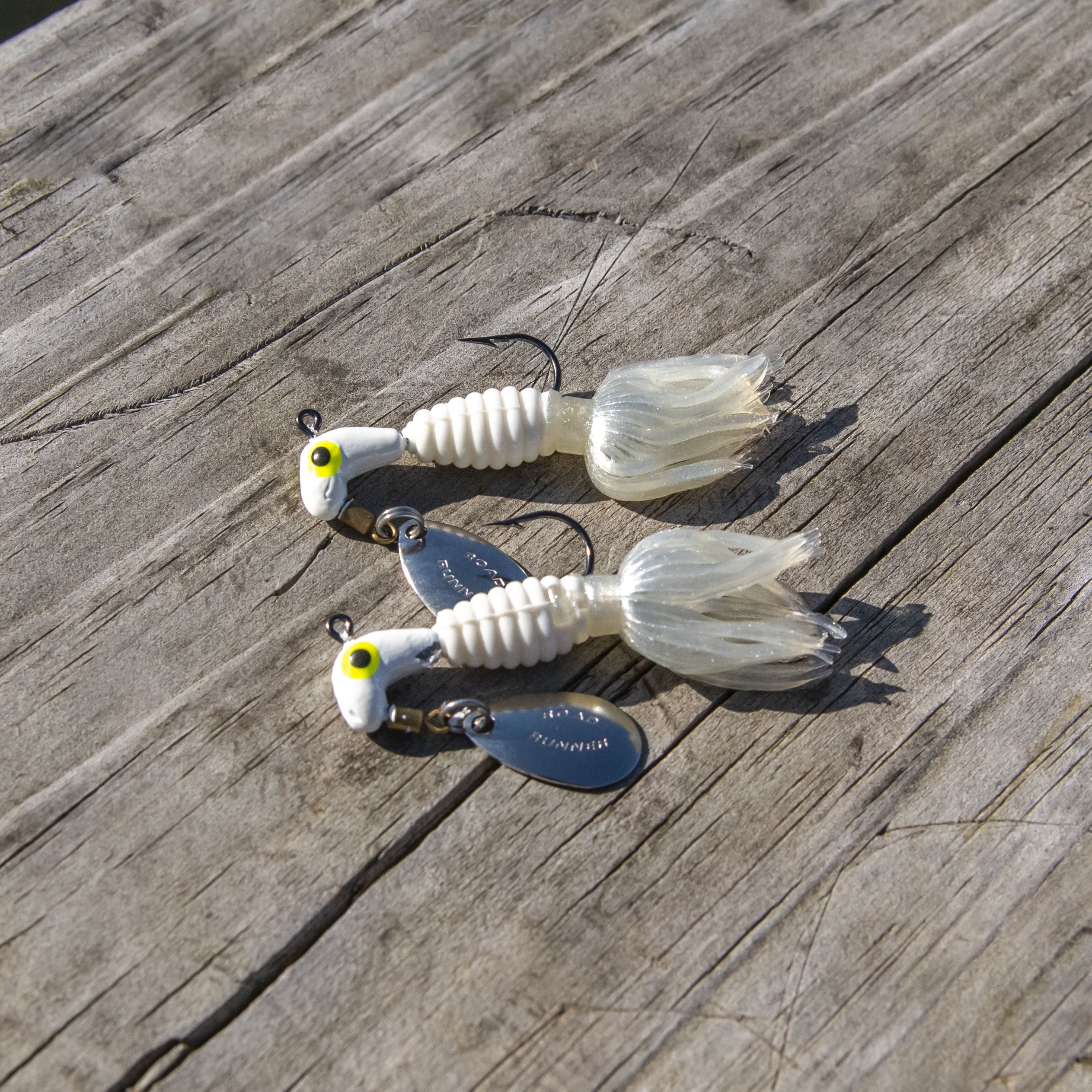 Road Runner Crappie Tamer, White, Underspin Fishing jig.