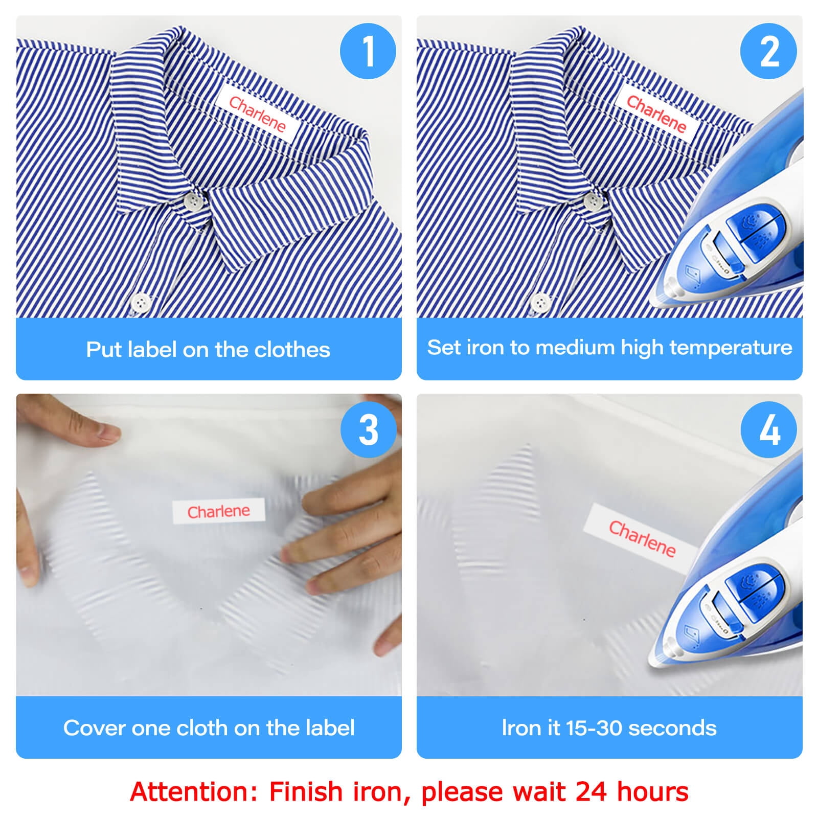 GREENCYCLE 3x Compatible for Brother P-touch TZe-FA3R TZ-FA3R 1/2'' 12mm Red on White Iron-on Fabric Clothing Label Maker Tape
