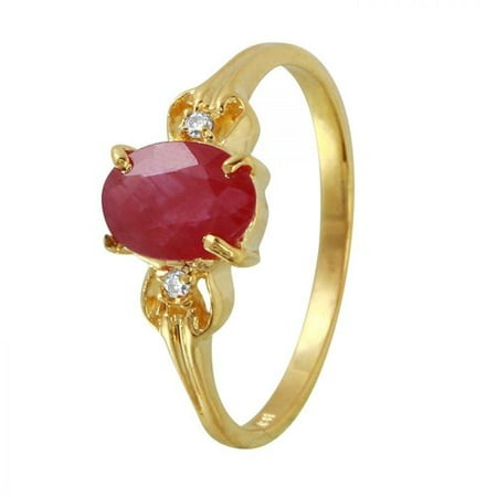 Foreli 1.02CTW Ruby And Diamond 18k Yellow Gold Ring