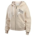 thumbnail image 2 of Women's WEAR by Erin Andrews Cream Boston Celtics Plus Size Tonal Felt Patch Full-Zip Hoodie, 2 of 3