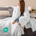 thumbnail image 6 of Bare Home Shaggy Blanket - 50" x 60" - Ultra Soft Fleece - Throw, White, 6 of 7