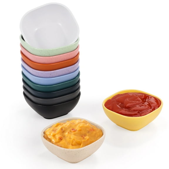 12PCS Wheat Straw Dipping Bowls, Unbreakable Small Prep Bowls, Dip Bowls for Side Dish Candy Dessert Nuts Party Dips Condiments Sauces Ingredients