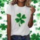 thumbnail image 1 of Xuyuer St. Patrick's Day Women Shamrock Clover Graphic Casual T-Shirt Short Sleeve Fashionable Tee Pullover Tops Shamrock Tee Round Neck T-Shirt Irish Tops, 1 of 5