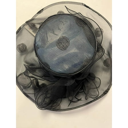 August Hat Company Organza Dot Widebrim Hat, Black