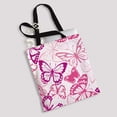 thumbnail image 2 of PKQWTM Butterfly Summer Pink Butterfly Silhouettes Canvas Shoulder Bags Handbags Tote Bags Shopping Bag, 2 of 2
