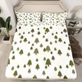 thumbnail image 2 of Feelyou Kids Christmas Bed Sheets, Cartoon Xmas Tree King Sheets, Glitter Stars Print Sheet Set, Super Cozy Room Decor,4 Pieces, 2 of 7