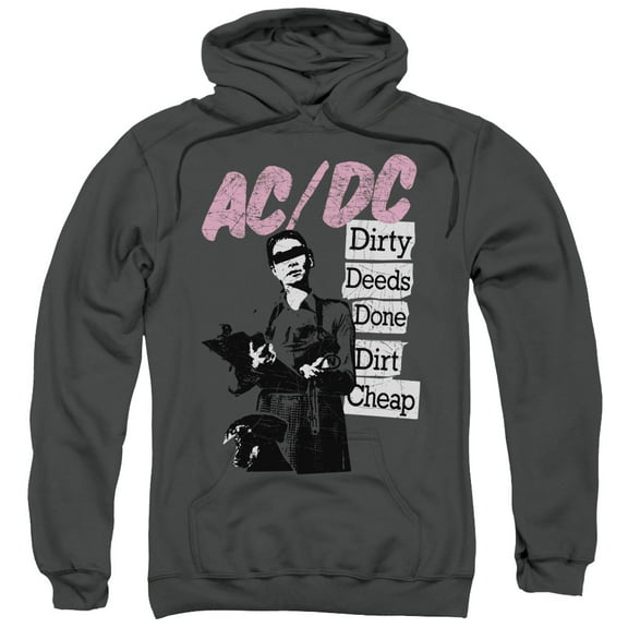 Men's AC/DC Dirty Deeds Hooded Sweatshirt Large Grey