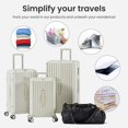 thumbnail image 4 of Luggage Set 4 pcs (20"/24"/29"/Travel Bag), PC+ABS Durable Lightweight Luggage White, 4 of 5