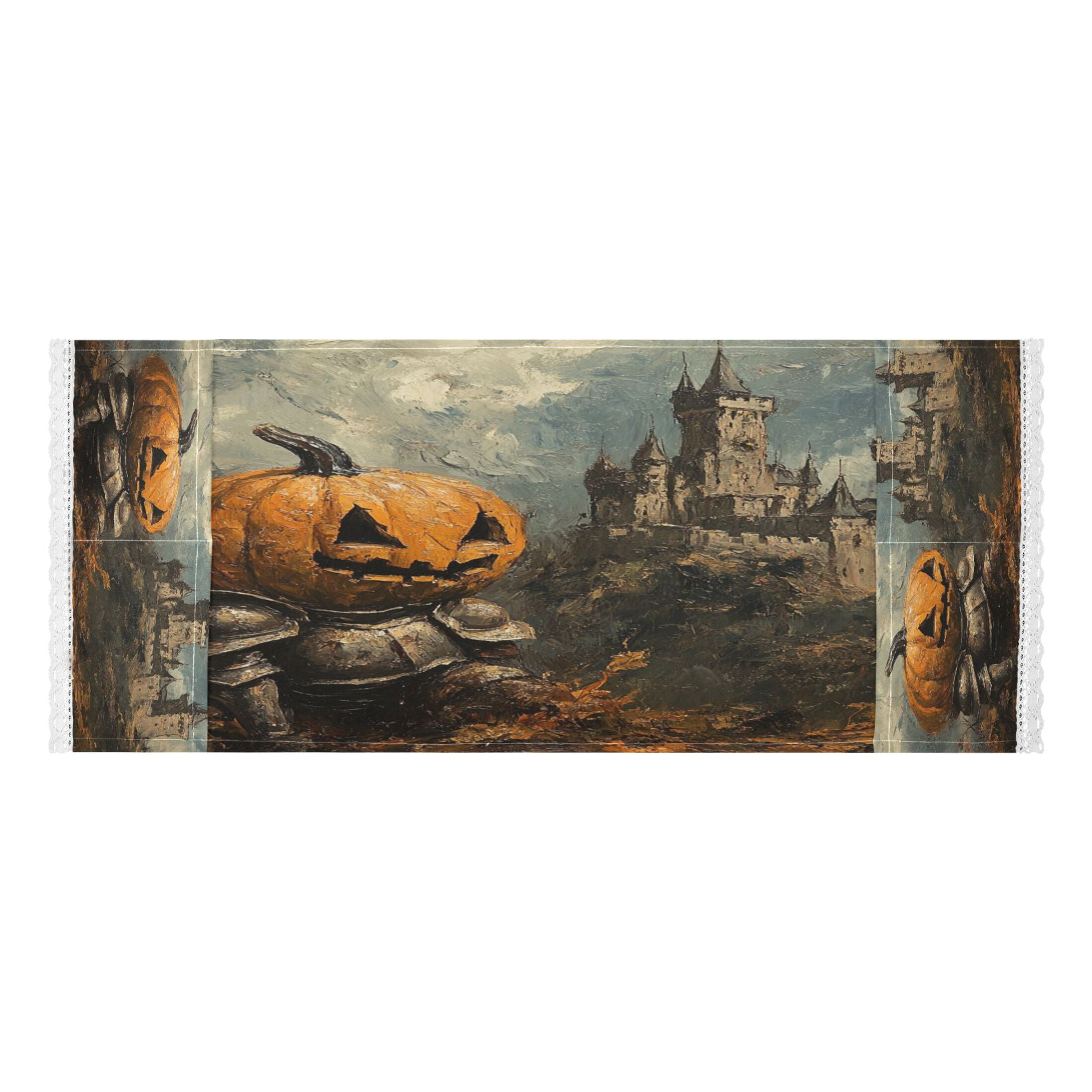 Pumpkin KnightWasher and Dryer Covers Dust-Proof and Oil Resistant Fridge Cover with 4 Storage Pockets Washing Machine Top Cover for Laundry Kitchen Home 51.2 x 22 In
