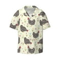 thumbnail image 2 of Lsque Funny Chicken print Men's Cuban Collar Short Sleeve Shirt Summer Beachwear Casual Button Down Fashionable Vacation Leisure Shirt-Large, 2 of 7