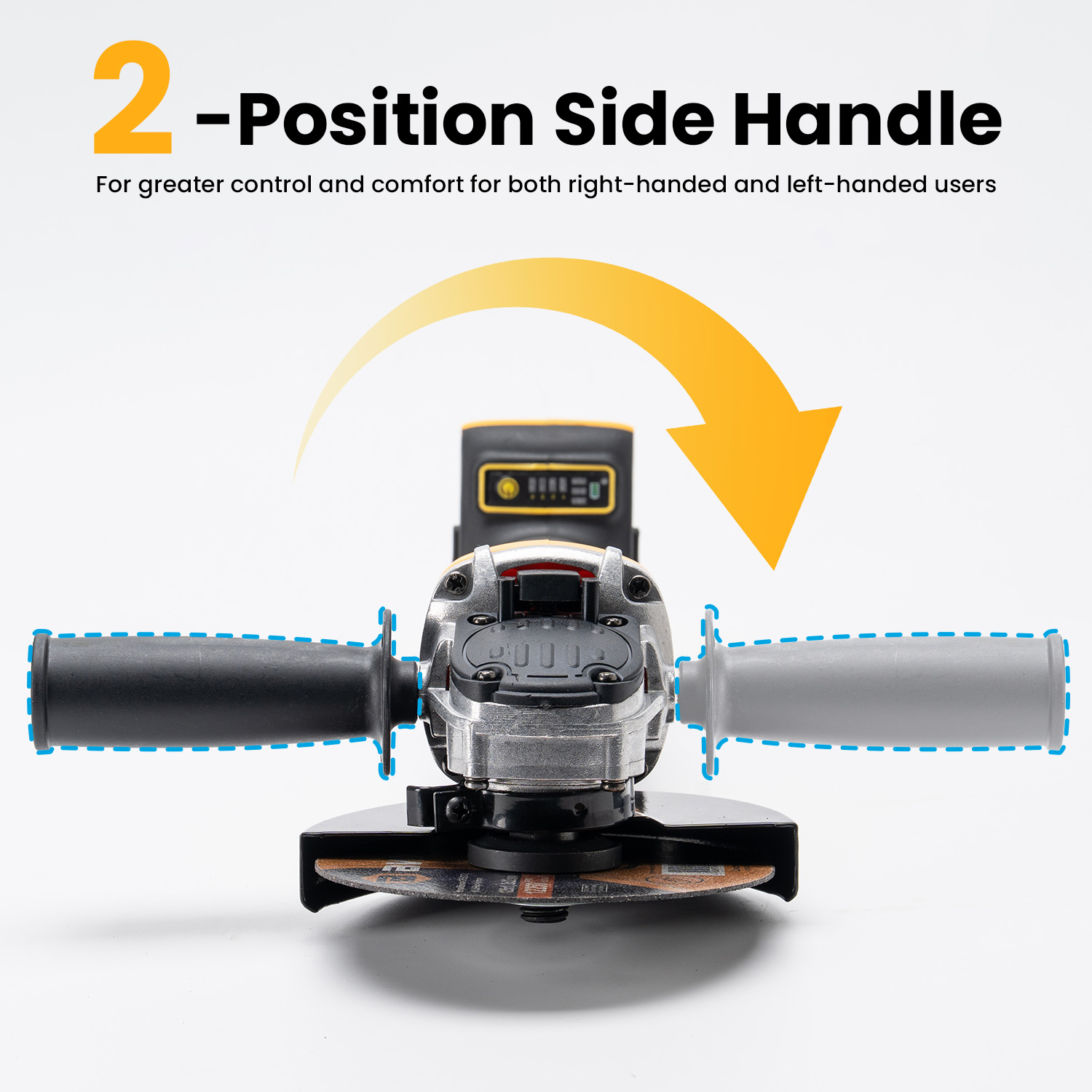 Cordless Angle Grinder, 125mm Disc, Fit Dewalt 20V Battery, 8500 RPM Max, Tool Only