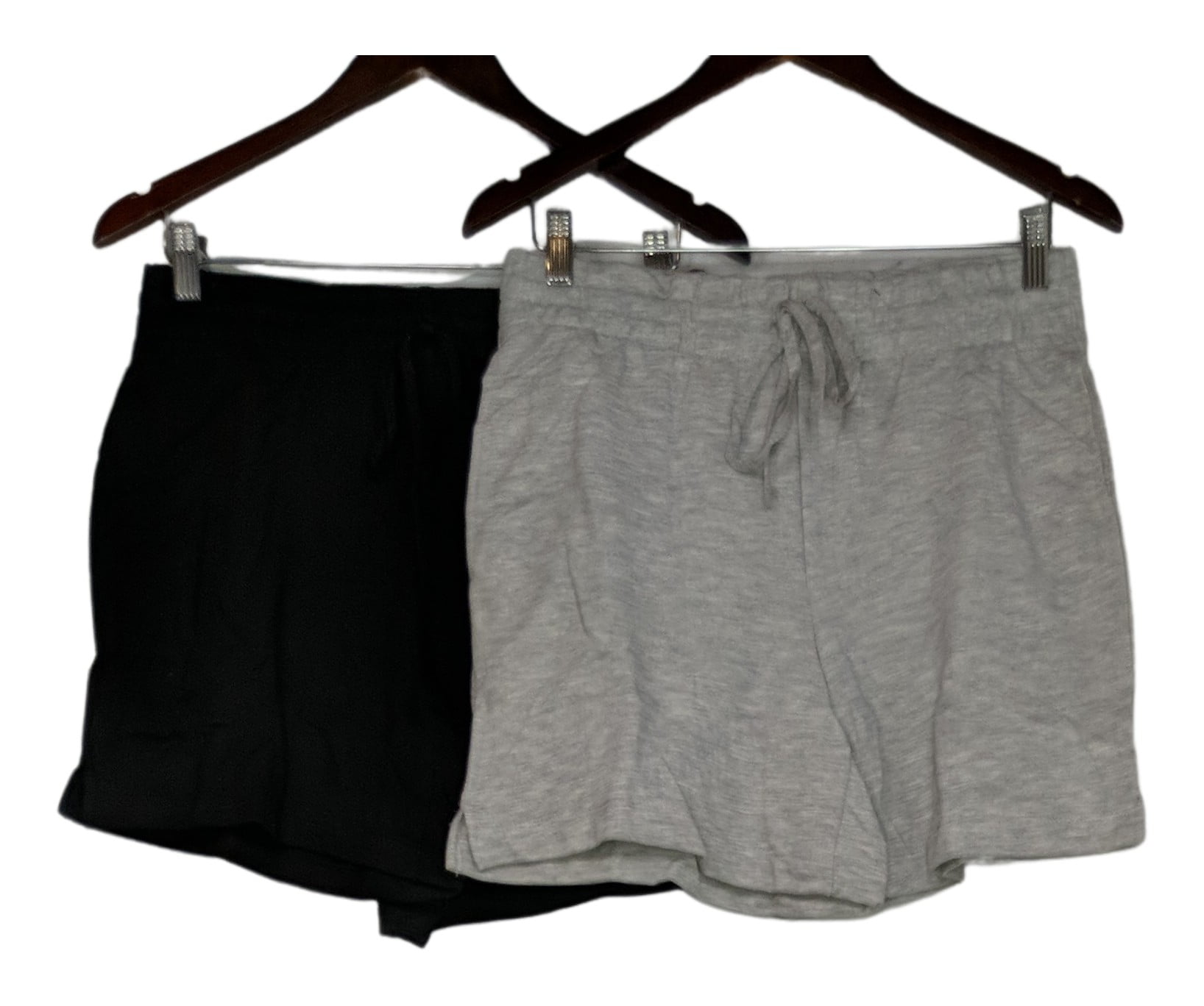 Danskin Women's Shorts Sz XL Soft Active Short 2pack Gray/Black