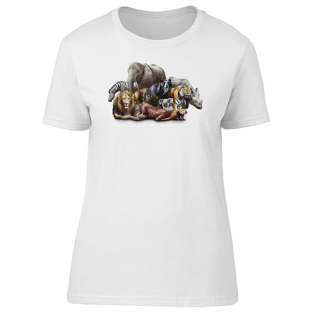 Rhino Soft Top - Lion Tiger Rhino Koala Lion Bear Tee Women's -Image by Shutterstock