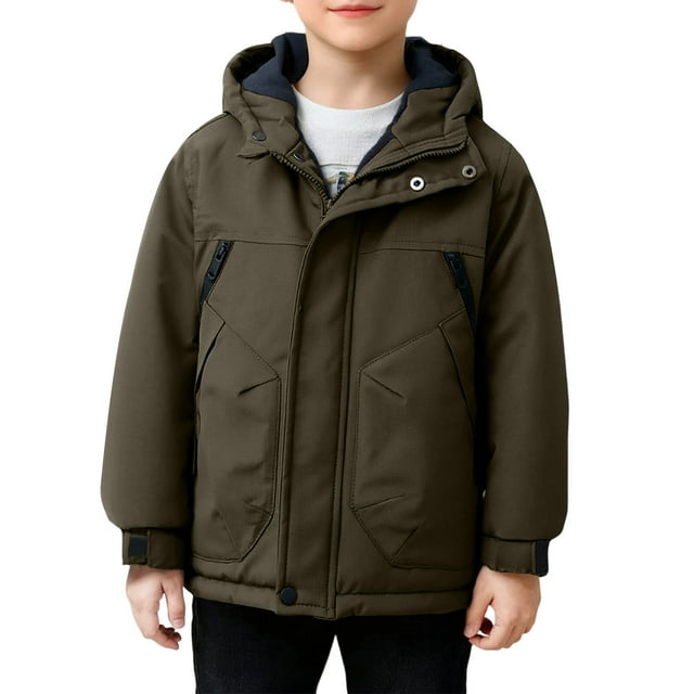 Manteaux pour Garçons, Veste Décontractée à Manches Longues avec Capuchon et Poches, Veste pour Grands Garçons