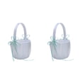 thumbnail image 4 of Advancent Hermosa cesta de satén con lazo para niña de flores para boda, ceremonia, fiesta, marfil Type1 NO1, 4 of 6
