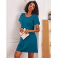 thumbnail image 4 of Ekouaer Cotton Nightgowns for Women 3 Pack Sleepshirts Short Sleeve Night Shirt Tshirt Night Gown Soft Sleepwear Print Sleep Dress, 4 of 6