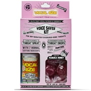 Vocal Eze Voice Saver Kit, Includes Vocal Throat (1 bottle) and (12 pieces) Strawberry Manuka Honey | Relieve Horse, Fatigue, Dryness of Throat