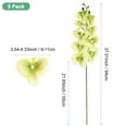 thumbnail image 3 of Uxcell 3-Pack Artificial Orchid Flowers 9 Large Petals 37 Inch Faux Phalaenopsis Silk Bouquets Light Green Fake Orchids for Home/Wedding, 3 of 6