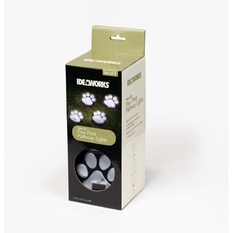 Ideawork's Set of 4 LED Pathway Paw Print Solar Lights Ideawork's Set of 4 LED Pathway Paw Print Solar Lights