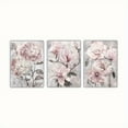thumbnail image 4 of 3-Piece Set Flower Wall Art Canvas Painting Pink Floral Poster Print, Suitable for Nordic Bathroom Living Room Home Wall Decoration Picture Farmhouse Frameless, 4 of 6
