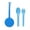Blue, variant on OmieBox OmiePod Kids Utensils Set with Case - 2 Piece Plastic, Reusable Fork and Spoon Silverware with Pod for Kids, Travel, Lunch Boxes-Capri Blue by OmieLife