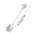 thumbnail image 5 of potrochi Cat Coffee Spoon Cute Stainless Steel Cat Head Spoon, Lovely Spoon, Ice Cream Dessert Spoon for Stirring Tea Coffee Sugar Dessert (White), 5 of 5