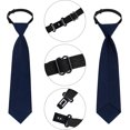 thumbnail image 3 of 2pcs Boy's Necktie Pre-tied Adjustable Neck Strap Tie for Wedding Graduation School Uniforms, 3 of 7