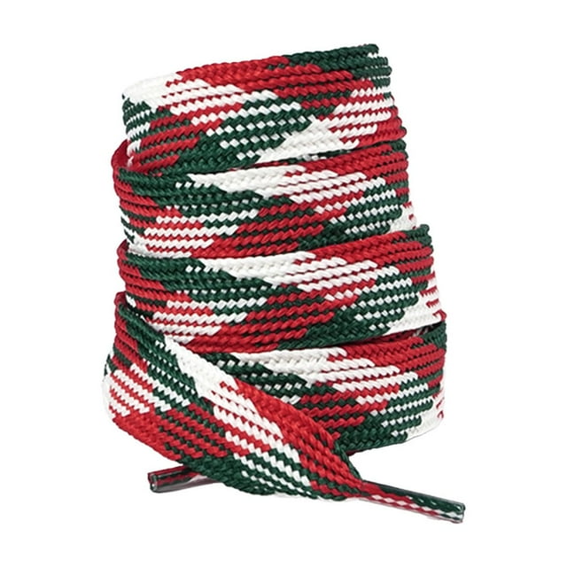 Shoe Laces For Sneakers And Boots 47.24 in Multicolor Christmas Themed Polyester Flat Design