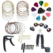 Aibecy 34Pcs Guitar Accessory Kit Guitar Picks Capo Acoustic Guitar Strings Pins Bone Strings