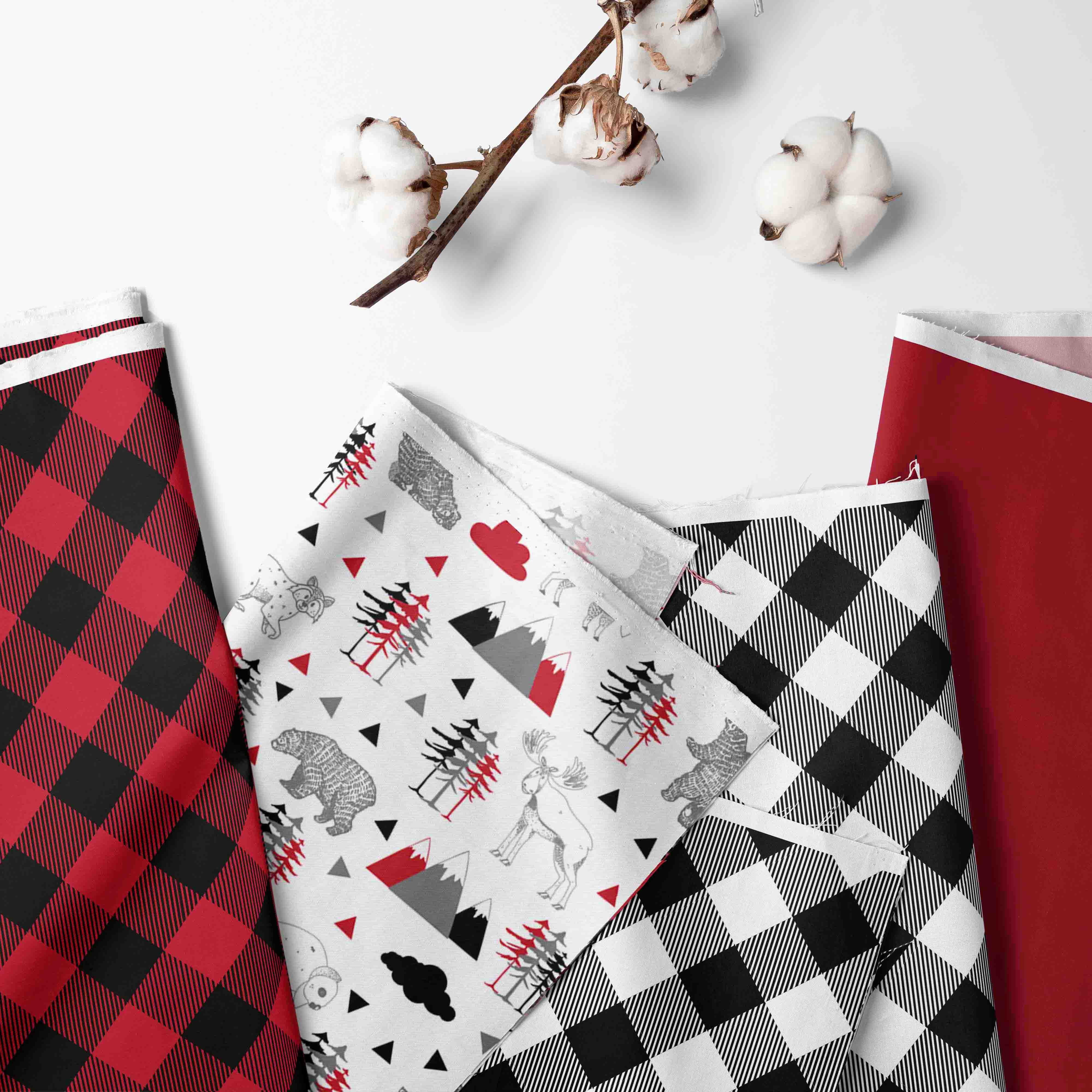 Bacati - Lumberjack Red/Black/Gray Quilted Changing Pad Cover