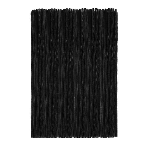 100 piezas de limpiadores de pipa de chenilla de 30 cm, juguete educativo de peluche para niños, pipa colorida Negro