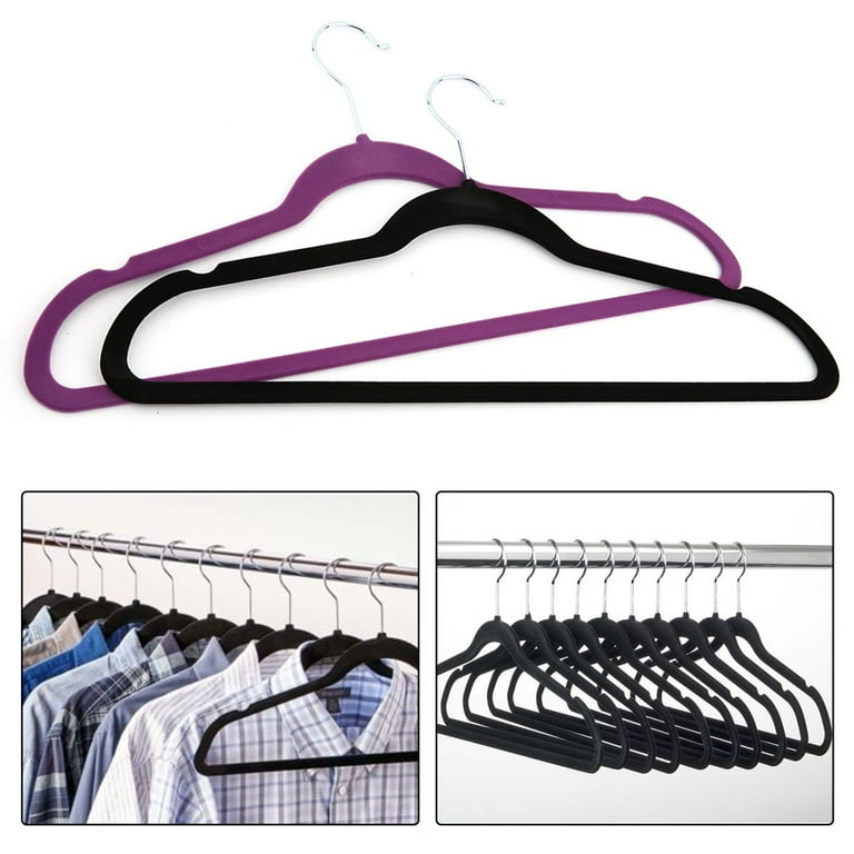 Set of 60  Ultra-Slim Felt Clothes Hanger – neatfreak