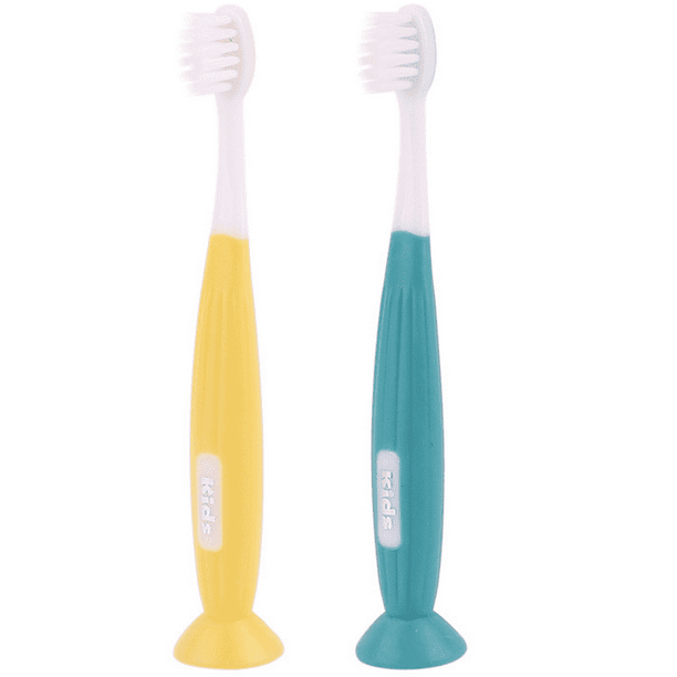 Cepillo de dientes para niños pequeños Cerdas extra suaves Ventosa Cepillo de dientes manual para niñas para niños Ormromra CPB-DE-WX461-2