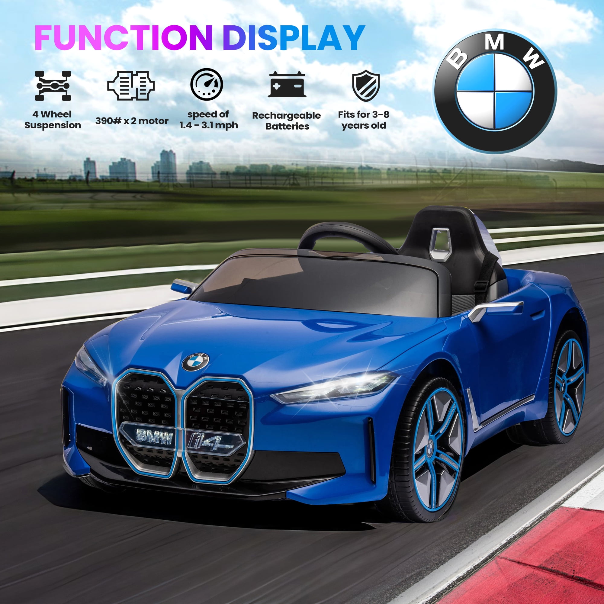 BMW キッズカー Aosom Licensed BMW 12V Kid Electric Ride On Car with Easy