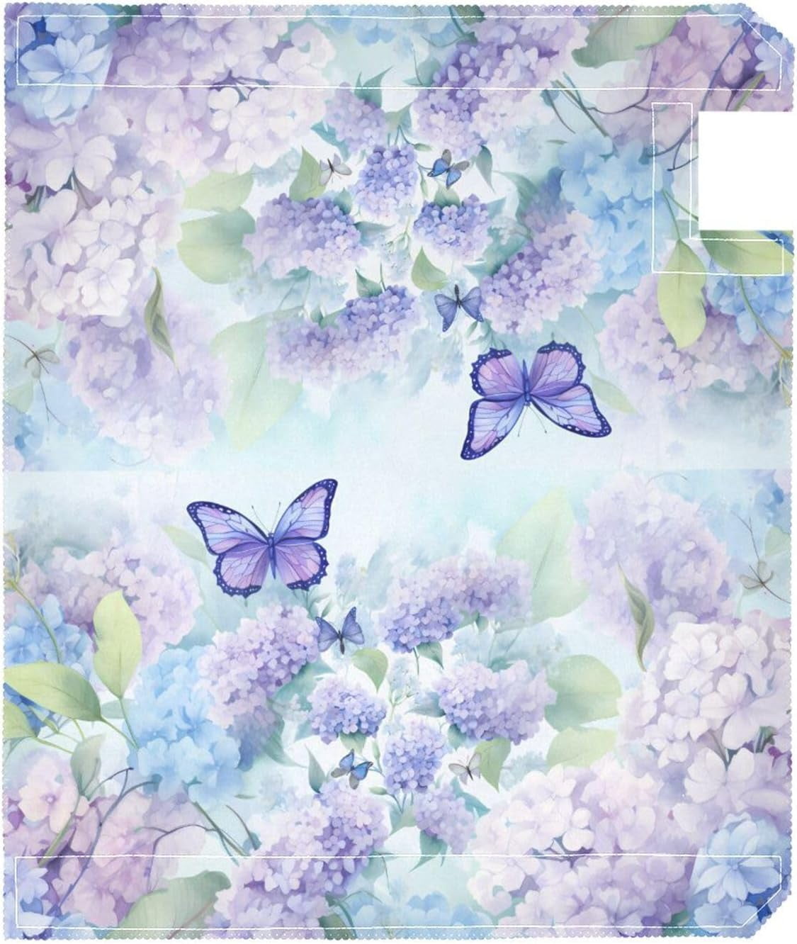 Spring Mailbox Covers, Purple Hydrangea Butterfly Mailbox Covers Oxford Cloth Post Box Cover with Magnetic Strip for Garden Yard Decor
