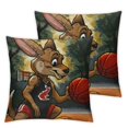 thumbnail image 2 of Acheng Cool Kangaroo Throw Pillow Covers  Home Decor Pillow Cases Sofa Bedroom Living Room Pillow Cover  2pcs White, 2 of 6