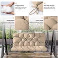 thumbnail image 6 of Kimunuk Outdoor Porch Swing Cushion, 47" X 40" X 5" Waterproof Bench Chair Replacement Cushion with 6 Ties for Patio, Sand, 6 of 7