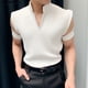 thumbnail image 2 of INCERUN Tops 2024 estilo coreano para hombre, diseño de puños y cuello levantado, camiseta informal, ropa de calle, camiseta lisa sencilla de manga corta S-5XL, 2 of 5