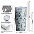 thumbnail image 6 of 20oz Tumblers Light Blue Christmas House and Tree Pattern Stainless Steel Vacuum Insulated Double Wall Travel Tumbler Cups Mug with Lid and Straw,Cleaning Brush for Cold & Hot Drinks, 6 of 7