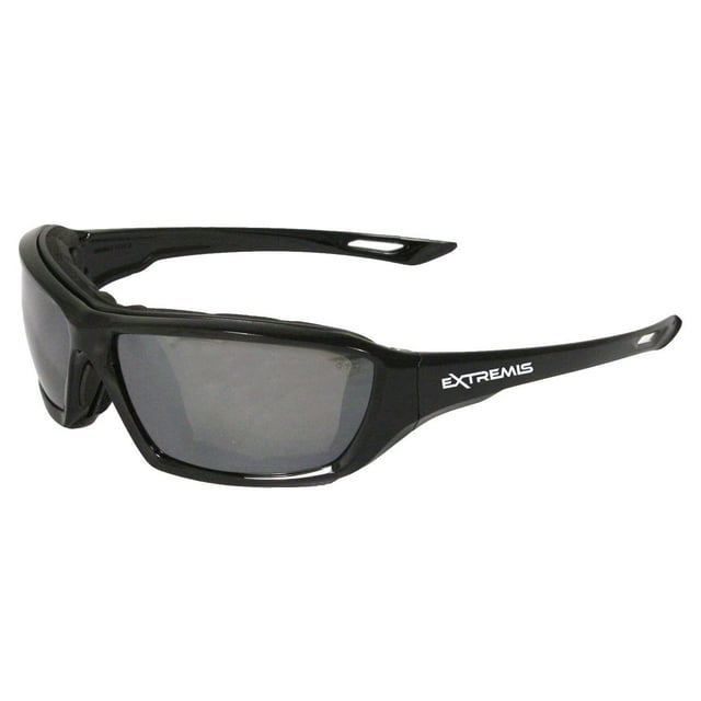 Radians XT1-61 Extremis Full Black Frame Safety Glasses with Silver Mirror Anti-Fog Lens