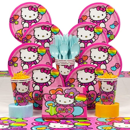 Hello Kitty Birthday Party Invitations - Hello Kitty Rainbow Deluxe Kit (Serves 8) - Party Supplies
