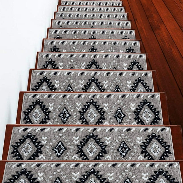 Traditional Collection Contemporary, Cozy, Vibrant and Soft Stair Tread Mats & Rugs, 9'' x 28''