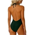 thumbnail image 6 of PRINxy Women's Summer Solid Halter Back Tie One Piece Swimsuit Padded Cups No Underwire Conservative Slimming Beach Bathing Suit for Ladies Green M, 6 of 9