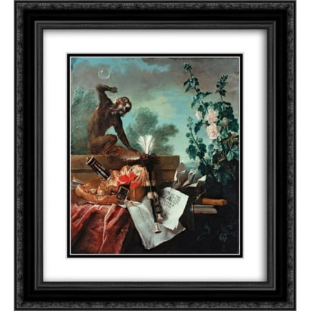 Jean Baptiste Oudry 2x Matted 20x22 Black Ornate Framed Art Print 'Allegory of Air'