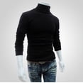 thumbnail image 3 of Hirigin Men's Winter Warm Cotton High Neck Pullover Jumper Sweater Tops Turtleneck, 3 of 4