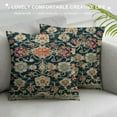 Fenyluxe Navy Blue Boho Pillow Covers,Teal Ethnic Design Throw Pillows