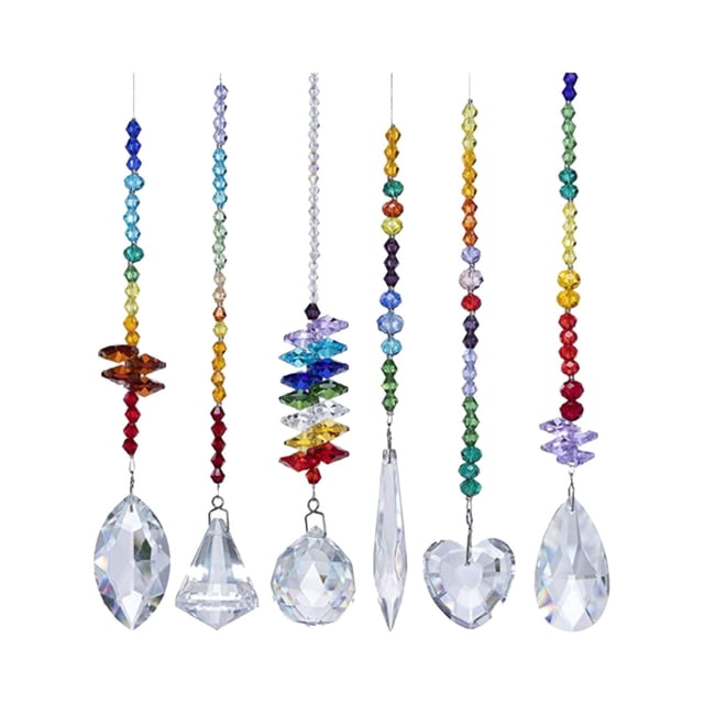 6x Cristales Colgantes de de Prismas Adorno colgante Colgantes de cristal de para decoración para hogar, ofici